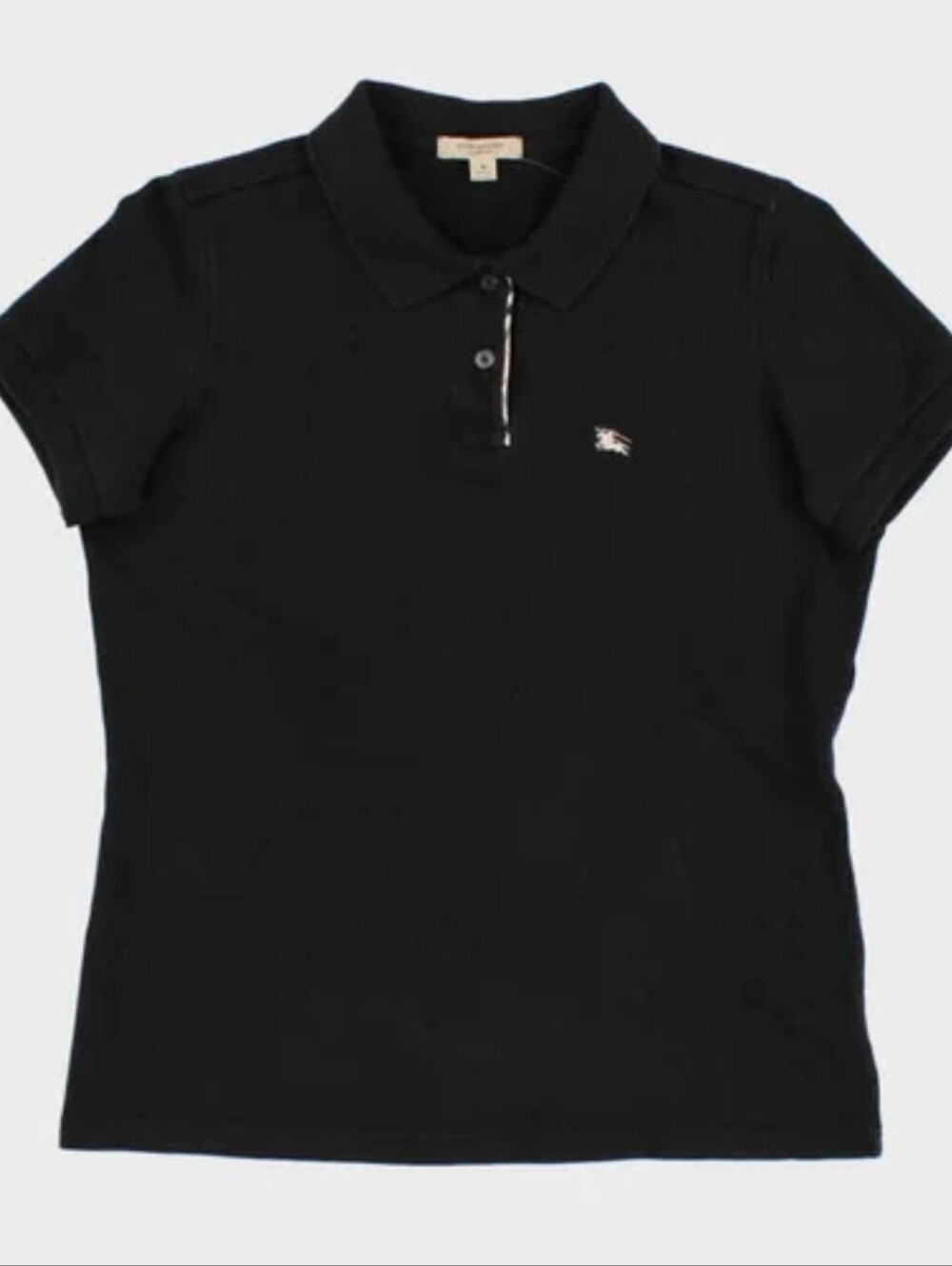 VINTAGE BURBERRY Woman's Black Polo Shirt XL